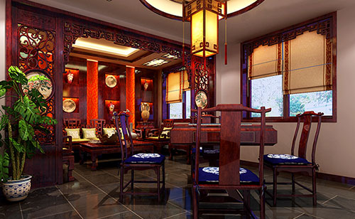 金凤古典中式风格茶楼包间设计装修效果图
